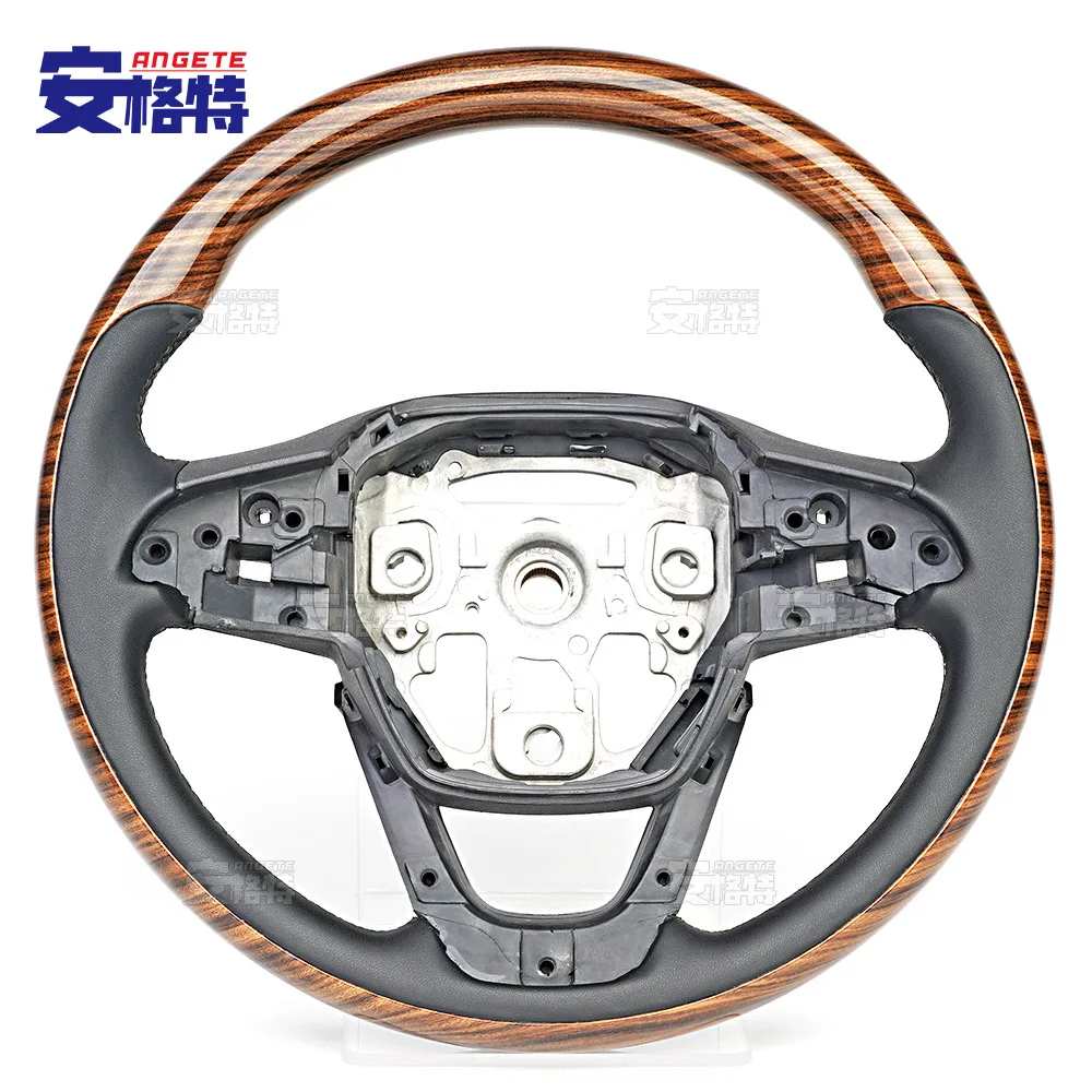 

Suitable for GAC Trumpchi M8 flat leather retro solid wood peach wood car steering wheel modification direction~