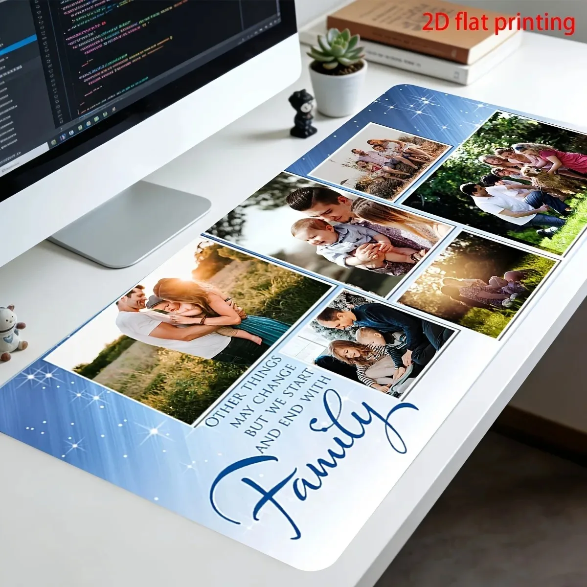 Custom Upload Family Pictures Personalized Mouse Pad, Photo Desk Mat, Practical for Gamer, Office, Home & Laptop Use