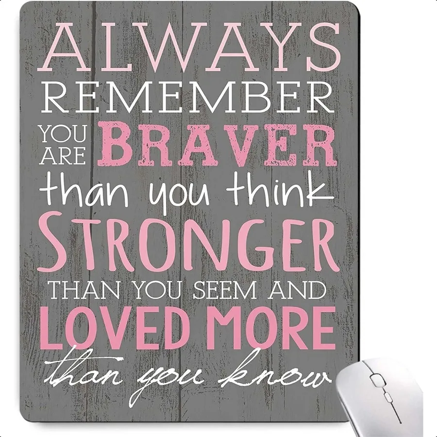 

Розовый вдохновляющий коврик для мыши с цитатами, нескользящий резиновый коврик для игровой мыши для ноутбука, водонепроницаемые коврики для мыши для стола, беспроводная мышь