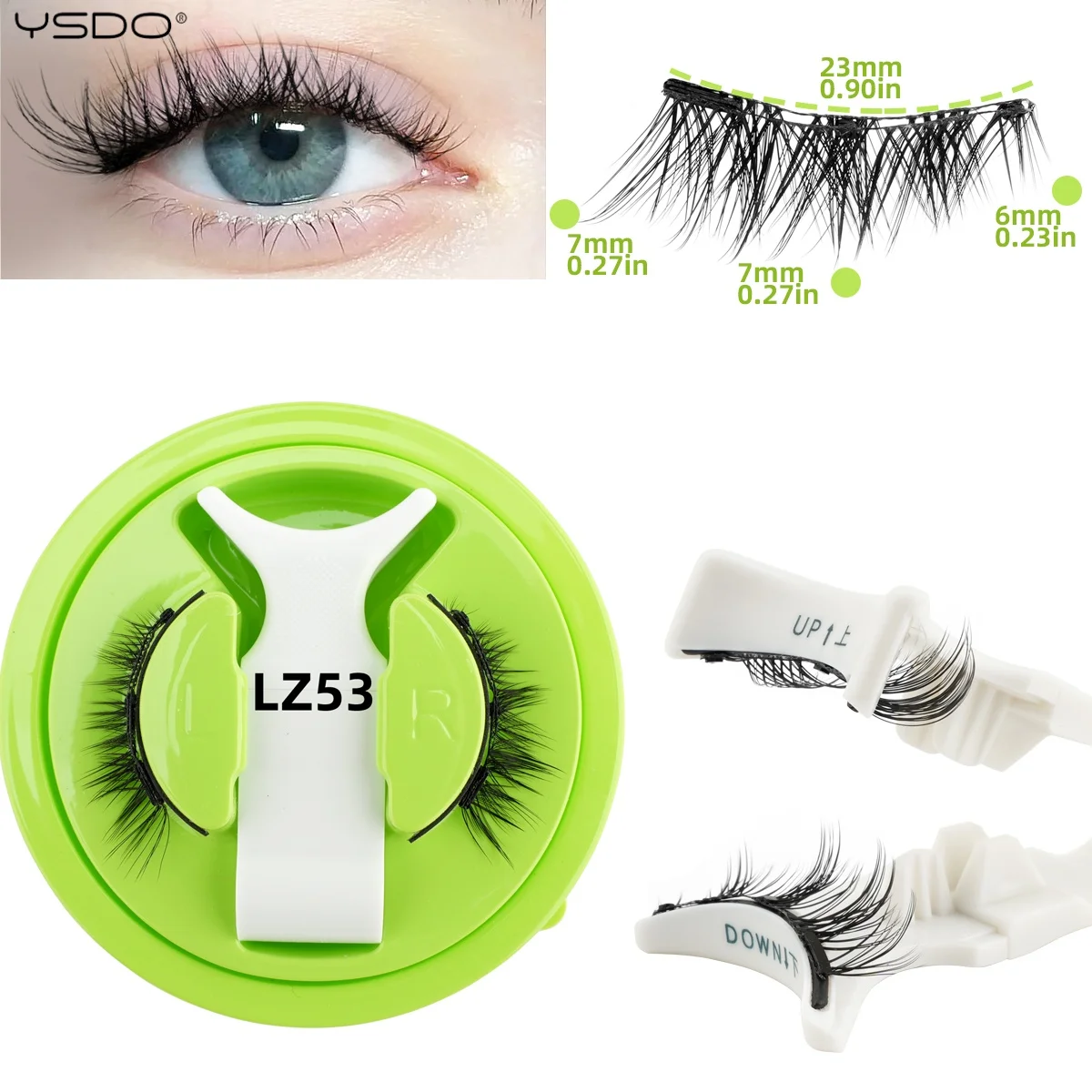 ชุดขนตาแม่เหล็ก YSDO 1 คู่ ใช้ซ้ำได้ ไม่ต้องใช้กาว ขนตาปลอมยาวแบบธรรมชาติสไตล์มังงะ พร้อมชุดแหนบแม่เหล็ก