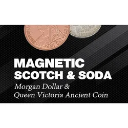 Magnetic Scotch & Soda (Morgan Dollar and Queen Victoria Ancient Coin) Magic Tricks Close Up Illusions Gimmicks Mentalism Props