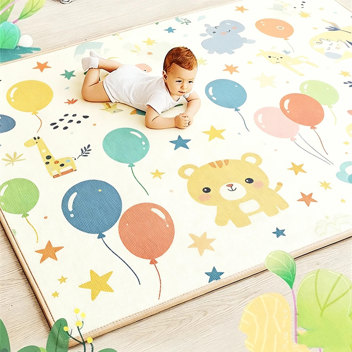 Tapis de jeu pour bébé, épais, grande taille, tapis de sécurité pour enfants, tapis d'éveil, tapis de ramper pour chambre de bébé, tapis pliable