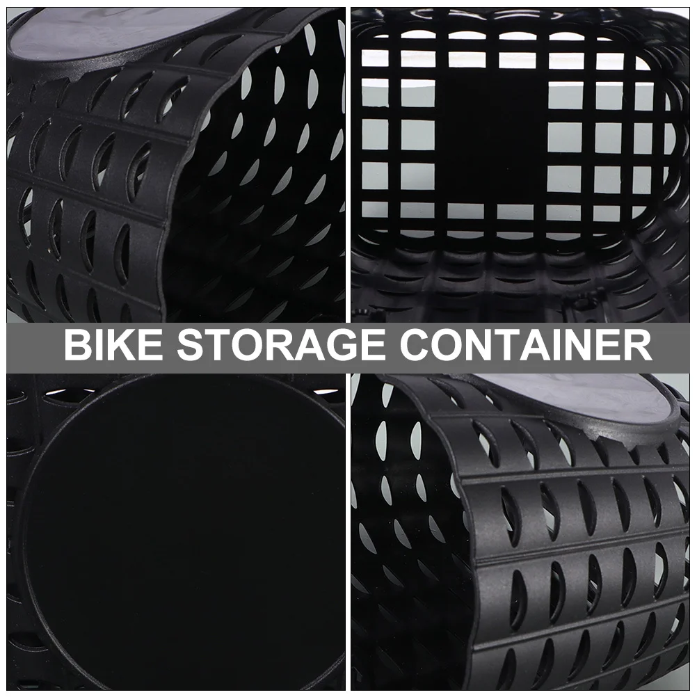 

2Pcs Thick Plastic Bike Basket Detachable Front Strap Storage Basket Large Capacity Cycling Accessory Bike Storage Container
