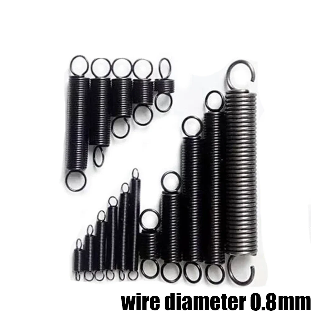 10pcs 0.8x8mm Stainless Steel Tension Spring With a Hook Extension Spring Length 25mm 35mm 40mm 50mm Could Customize Size