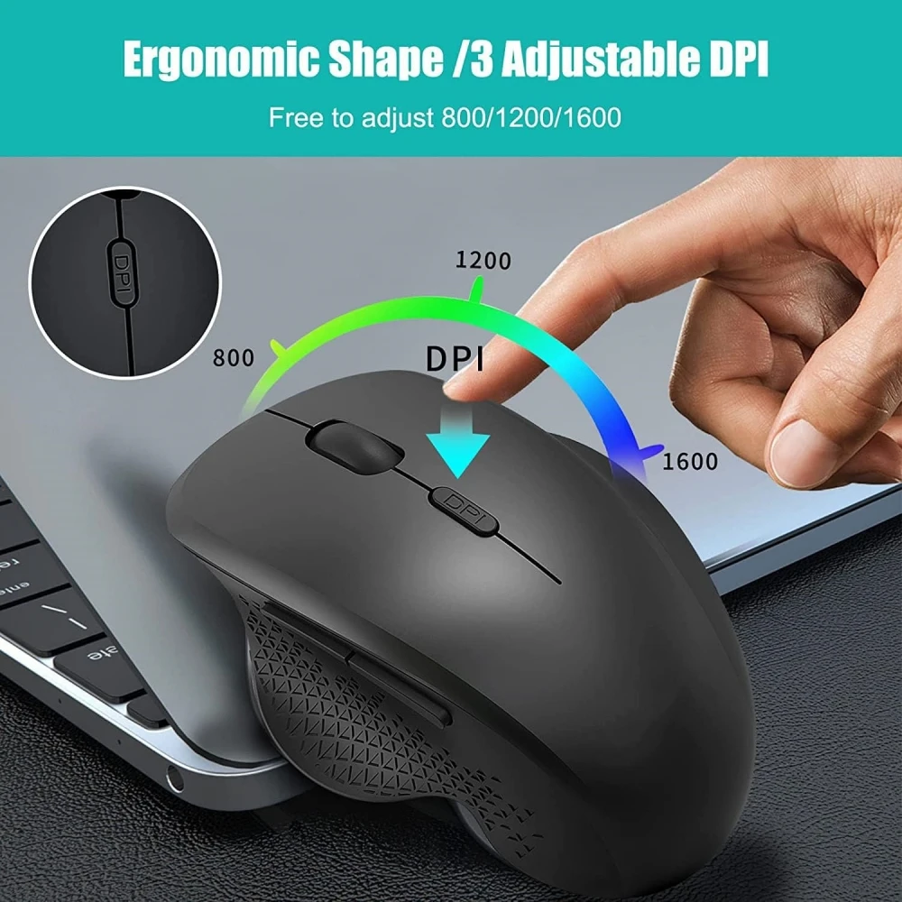 Bluetooth Wireless Recarregável Gaming Mouse, Gamer, USB, Computador, Ergonômico, 6 Button, Ratos para PC, Laptop