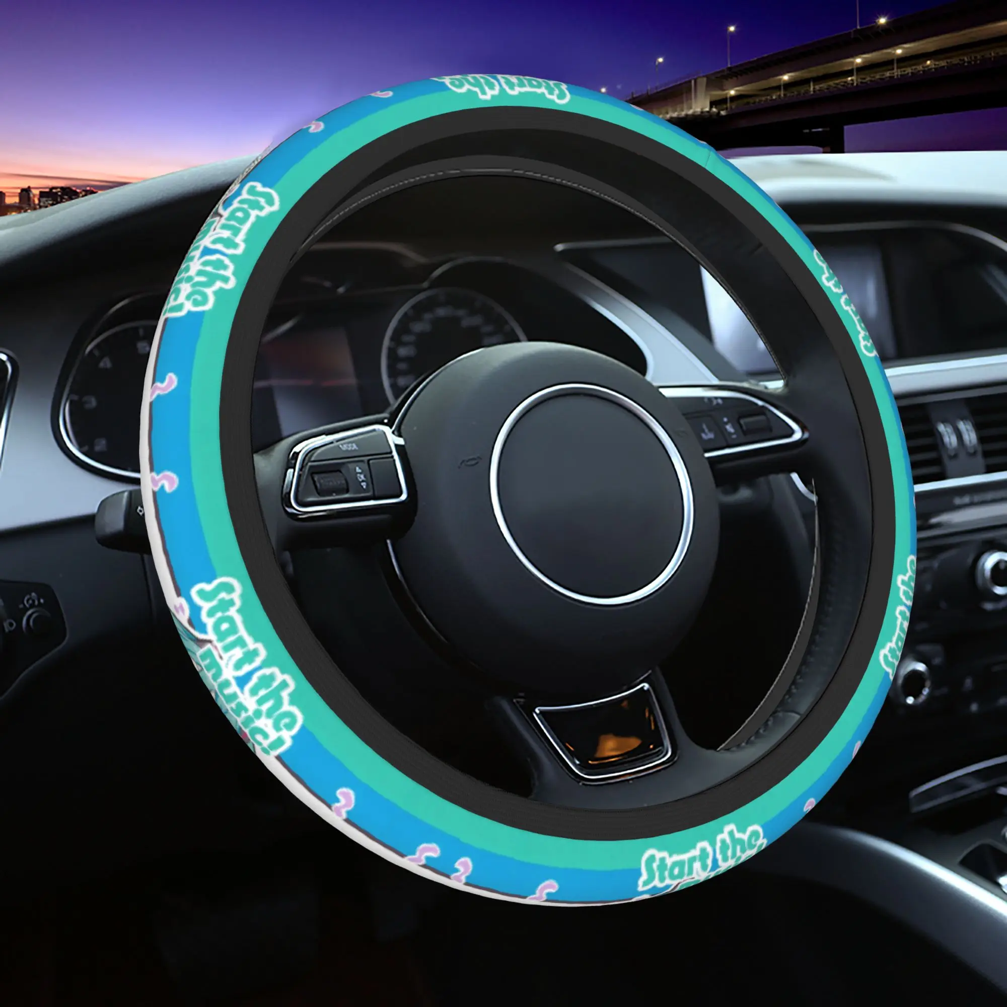 Car Steering Wheel Covers Hatsune Miku Anti-slip Anime Braid On The Steering Wheel Cover Car-styling Fashion Car Accessories