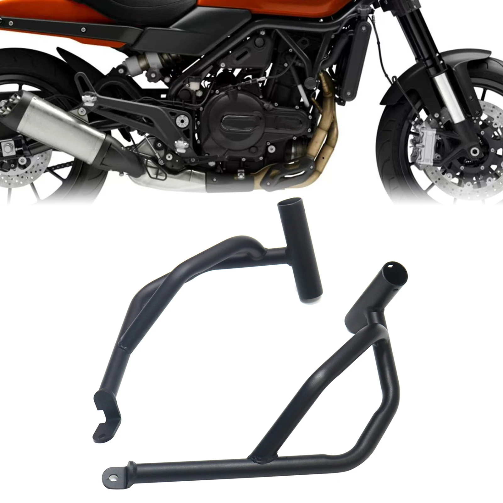 For Harley Davidson X500 All Years Black Carbon Steel Motorcycle Engine Guard Bracket Mount Bumper Frame Support Bar