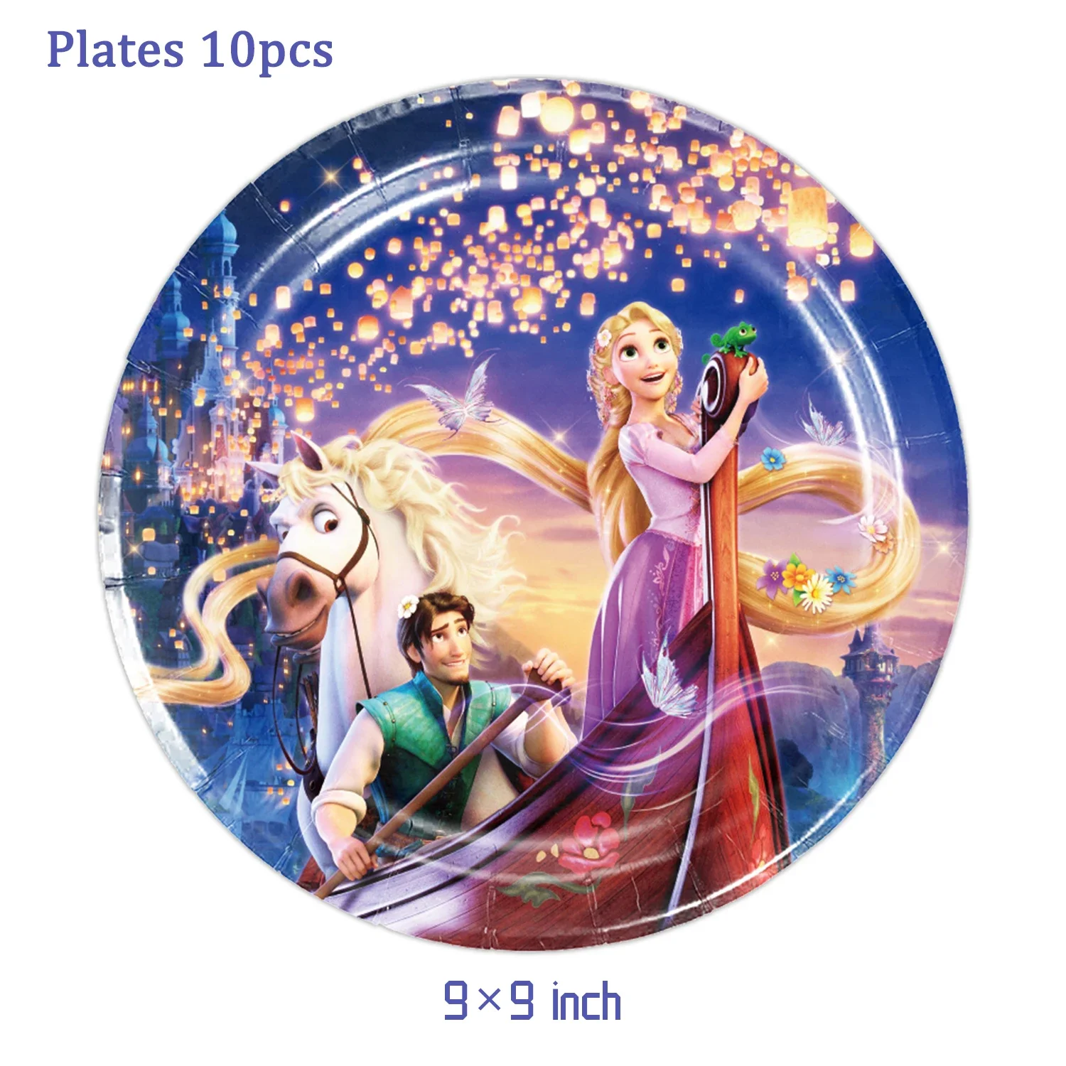 Disney Princess roszpunka Girls Birthday Party księżniczka zestaw balonów zastawa stołowa talerz imprezowy transparent tło przybory dla niemowląt