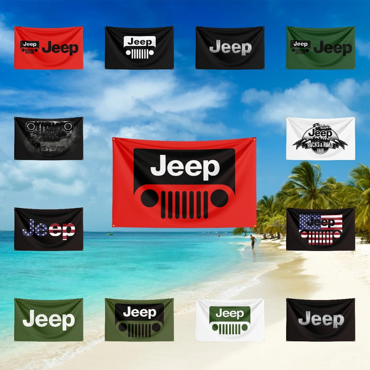 J-J-E-E-P car Flag For Auto Shop Garage Oil Station campaign Club background decoration Car Lovers pennant