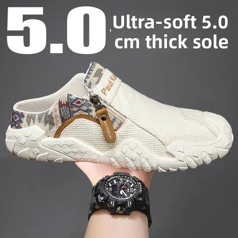 Men's Canvas Slip-On Shoes Linen Soft Bottom Breathable Anti-Slip Casual Shoes Comfortable Wear for Autumn Season