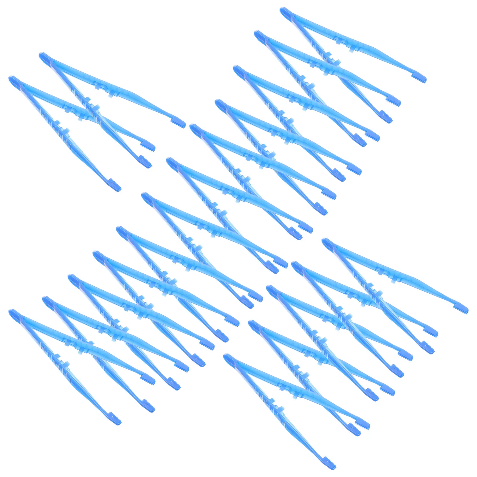100 Pcs Blue Tweezers Small Plastic Disposable Beads Medical Arts Crafts Fuse Tools Jewelry Making Accessories
