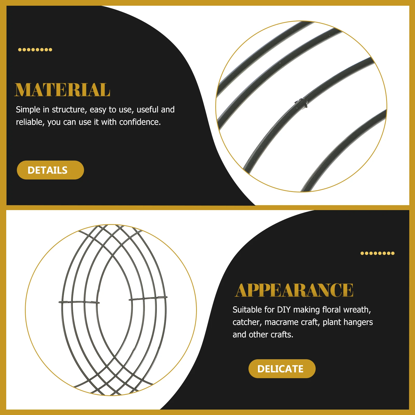 

2pcs Metal Wreath Frame Round Wire Form For Diy Floral Garland Craft Christmas Decoration Home Office Wall Decor Ring Supply