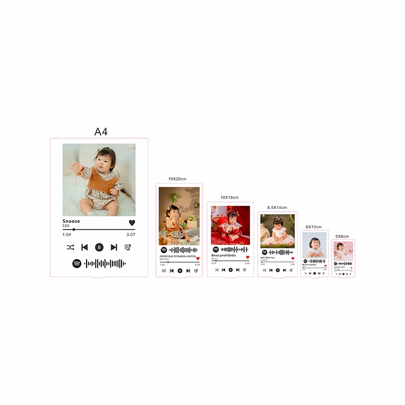 Personalized Spotify Code Acrylic Music Board Song Photo Name Customization Album Plaque Commemorative Photo Customization