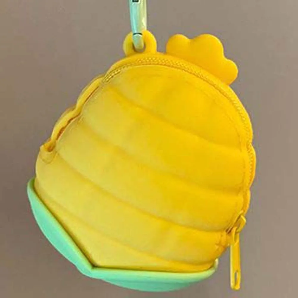 Portable Vegetable Capybara Pouch Creative Waterproof Round Silicone Coin Purse Mini Soft Keychain Earphone Bag Couple