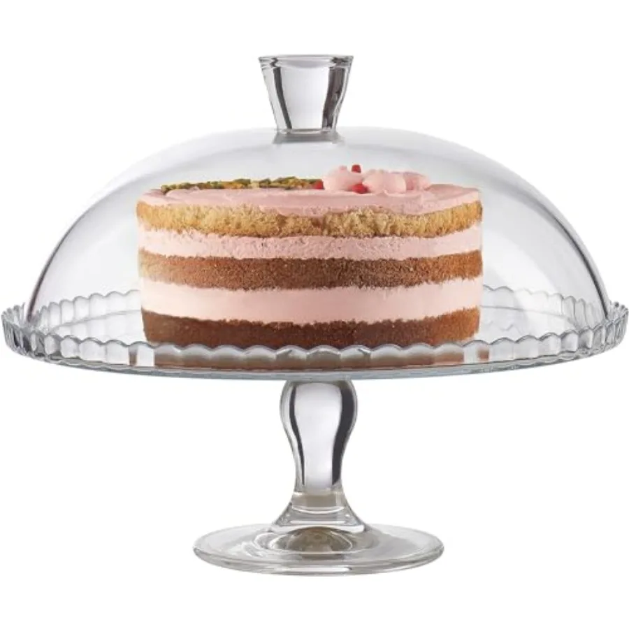 

Подставка для торта с купольной крышкой, стеклянная тарелка для десертов с крышкой, подставка для кондитерских изделий на ножке, 12,60 дюйма в ширину, декоративный стеклянный набор