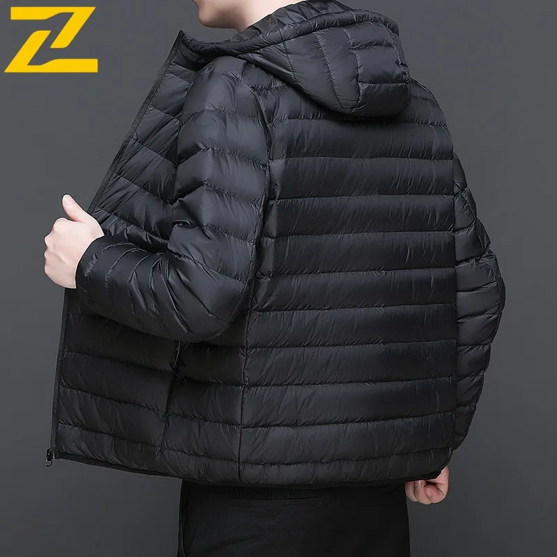 COMXZ Short Down Jacket Casual Hooded Outdoor Skiing Cold Protection Parka Fashion White Duck Down Comfortable Winter Garment