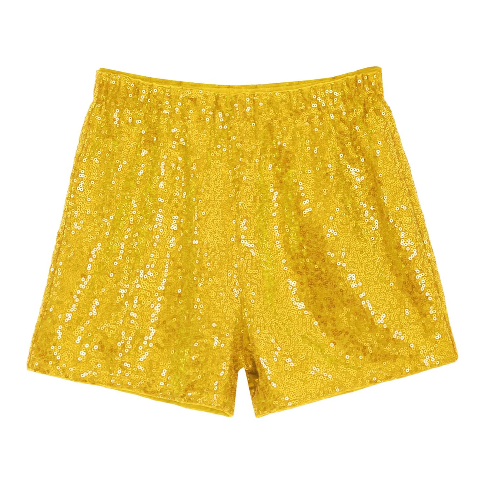 Children Kids Shorts for Girls Popular Singer Cosplay Costume Short Pants Metallic Elastic Waist Shiny Sequins Shorts Dancewear