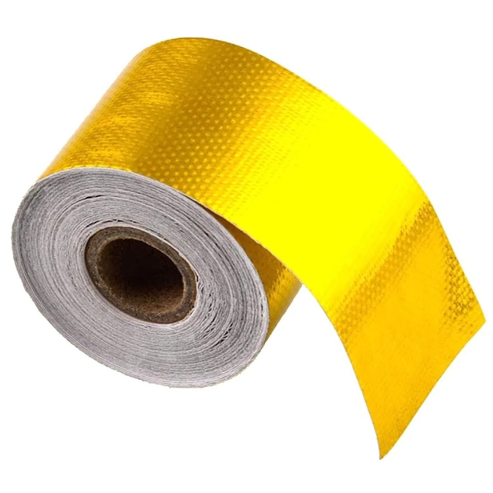 

10M Gold Adhesive Backed Heat Barrier Tape Glass Fiber Heat Shielding Reflective Tape Packaging Roll Compatible with Car Intake