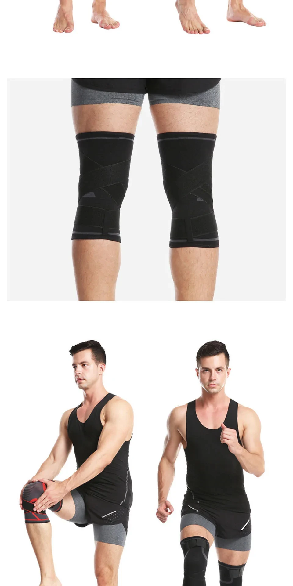 1pc Sport Fitness Knie Pads Unterstützung Bandage Hosenträger Elastische Nylon Sport Kompression Hülse für Basketball – Detail 10