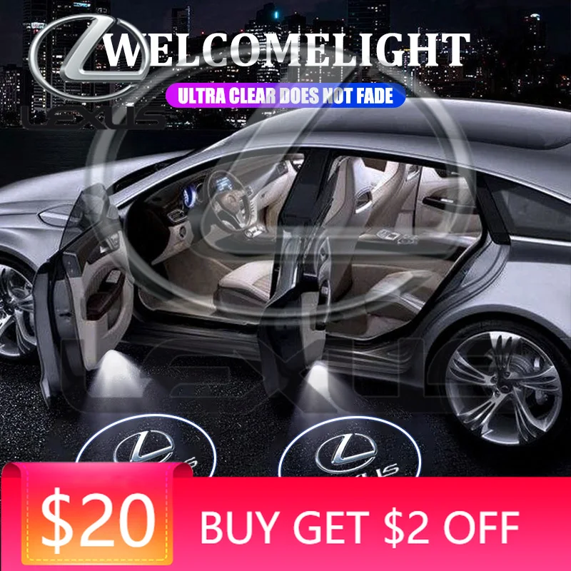 

Emblems Car Door LED HD Welcome Courtesy Shadow Projector Lamp Logo Light For Lexus F SPORT ES RX NX LS UX LM LX GX LC RZ IS CT