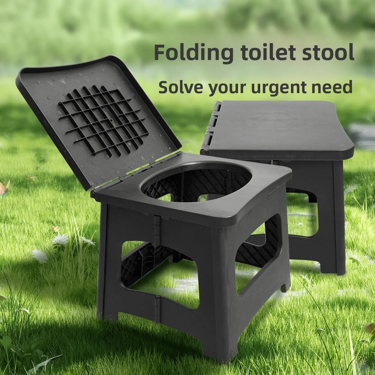 Folding Toilet Stool Car Portable Emergency Camping Toilet Stool Deodorant Women's Station Wagon Mobile Toilet Stool
