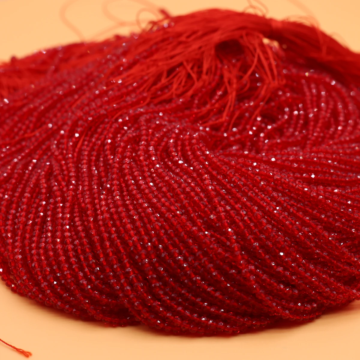 

10pcs Natural Stone Beads Small Tiny Red Glass Loose Round Hole Bead for Jewelry Making Diy Necklace Bracelet Accessories