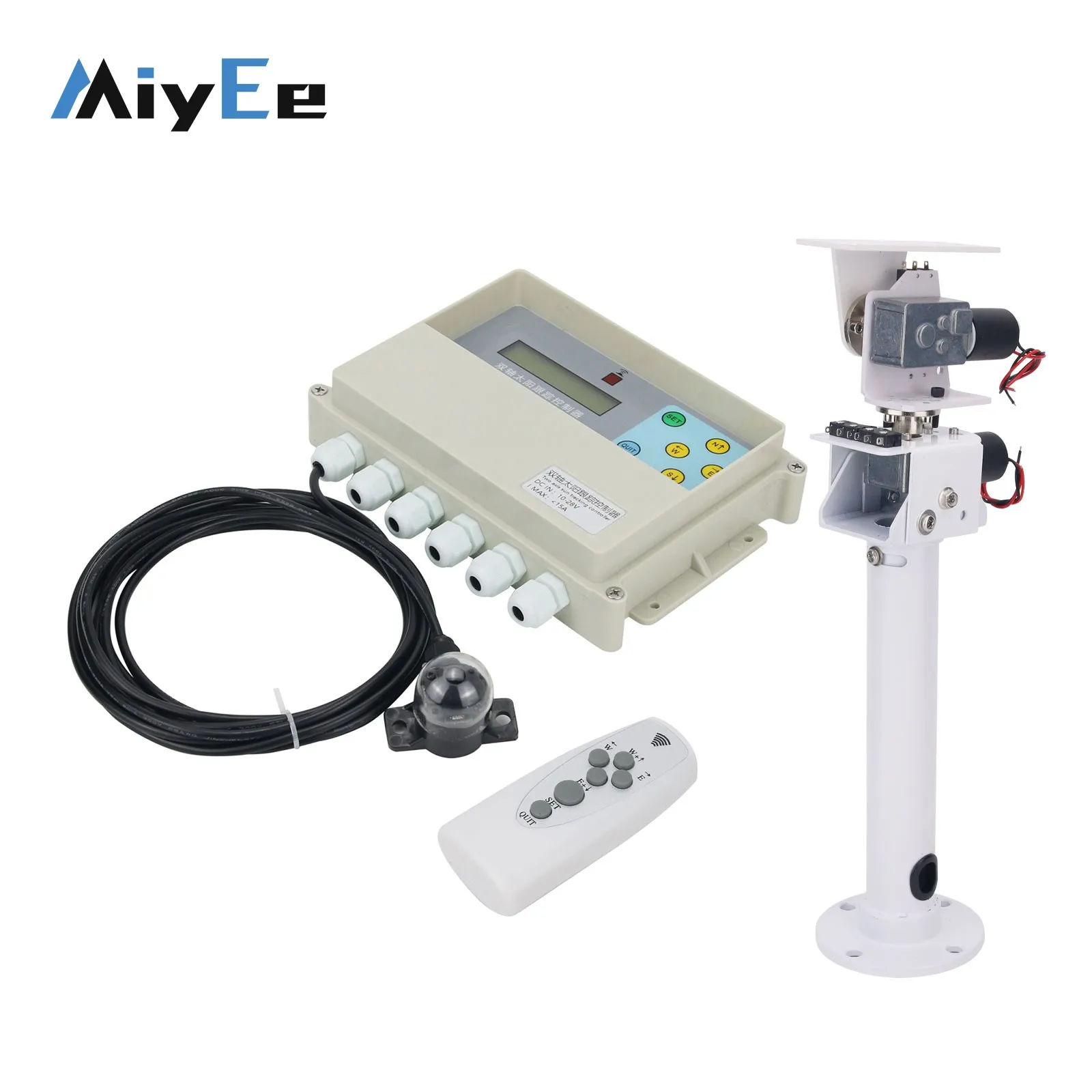 Miyee Dual Axis Solar Tracker Controller with Remote Control, DC Dual Axis Gimbal for Automatic Solar Panel Tracking