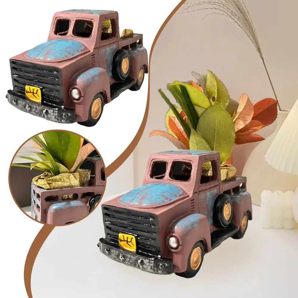 Truck Resin Crafts Home Courtyard Design Water Proof Wear -resistant Succulents Mini Outdoor Desktop Swing Decoration