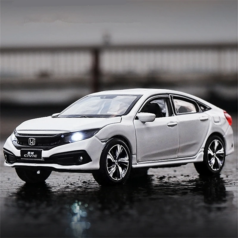 1:32 HONDA CIVIC TYPE-R Alloy Sports Car Model Diecast Metal Toy Vehicles Car Model Sound and Light Collection Children Toy Gift