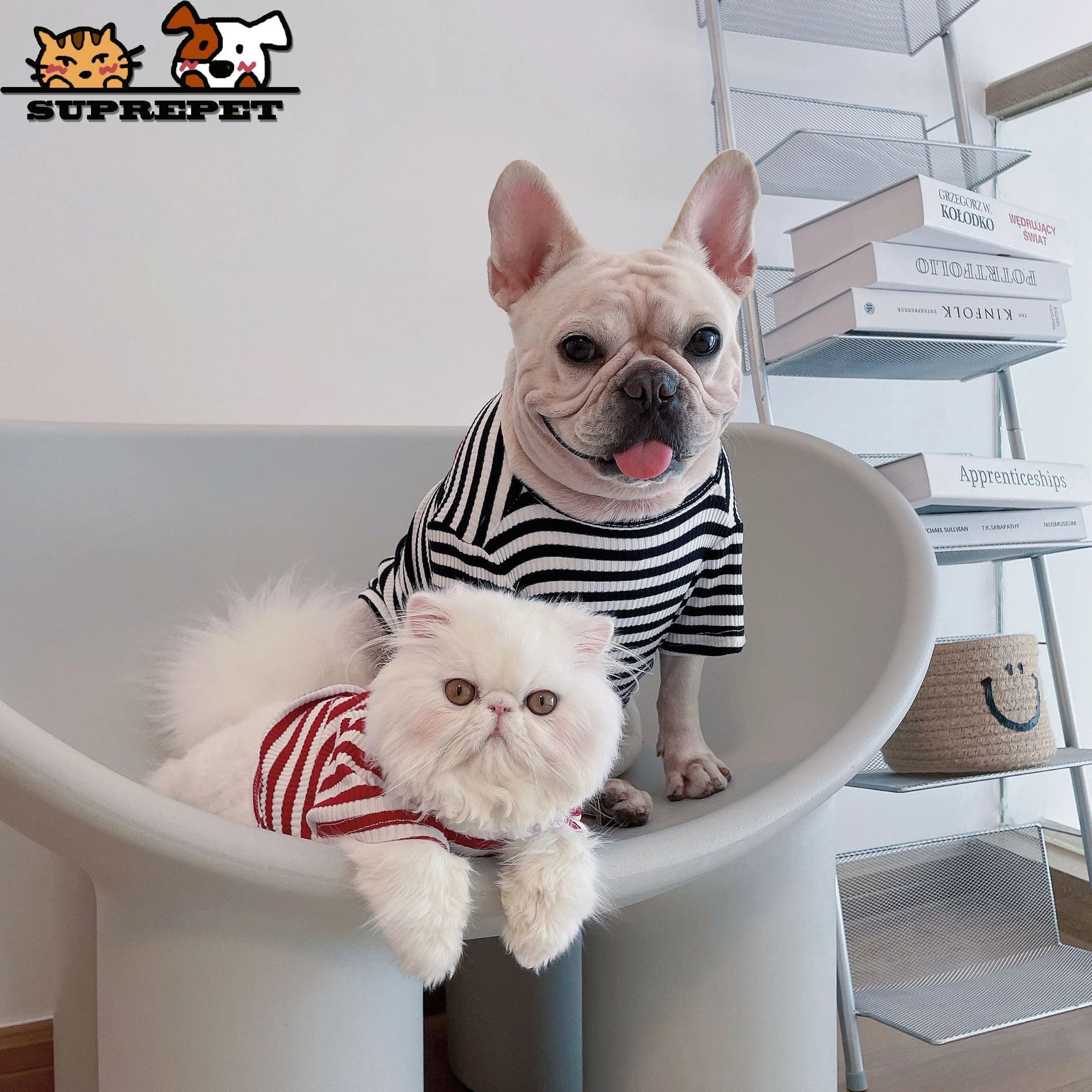 Suprepet Striped Cotton Clothes Durable Dog Clothing Comfortable for Puppy Cute Dogs Fashion Pet Accessories Suppleir Allseasons