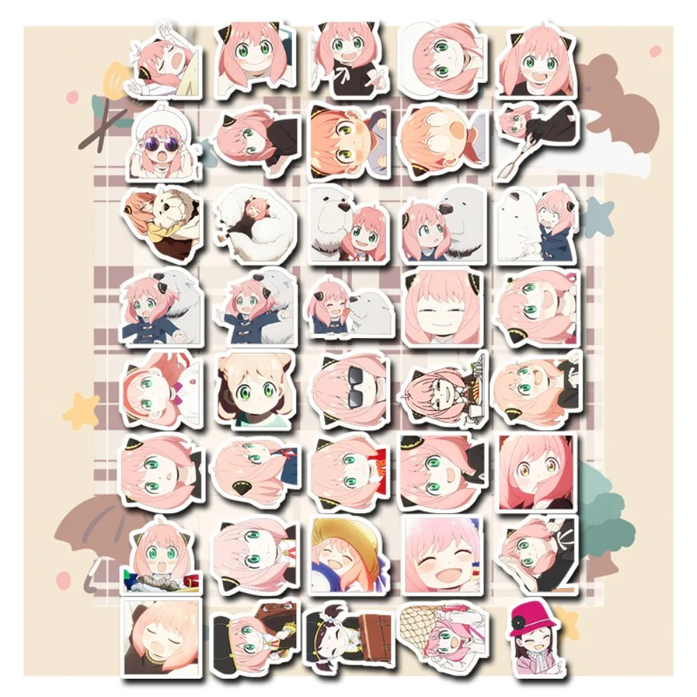 Ania Animation Sticker Cute Cartoon Japanese Animation Anime Character Sticker Handbook Material Waterproof Diy Decor Sticker