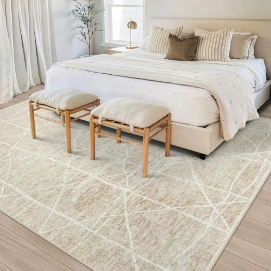 6x9 Area Rug Living Room Rugs: Washable Rugs Large Abstract Modern Non Slip Indoor Thin Low Pile Carpet for Living RoomBedroom