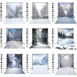 Laeacco Winter Backdrops Snowing Forest Trees Pathway Photography Backgrounds Baby Portrait Photozone Photocall For Photo Studio