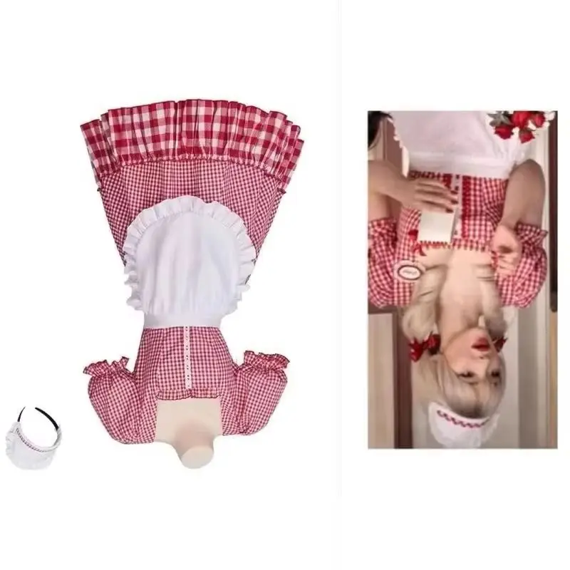 

Музыкальный костюм для косплея Lady Betsy из Schmigadoon, платье официантки, сексуальное клетчатое платье с фартуком, комплект для женщин, униформа