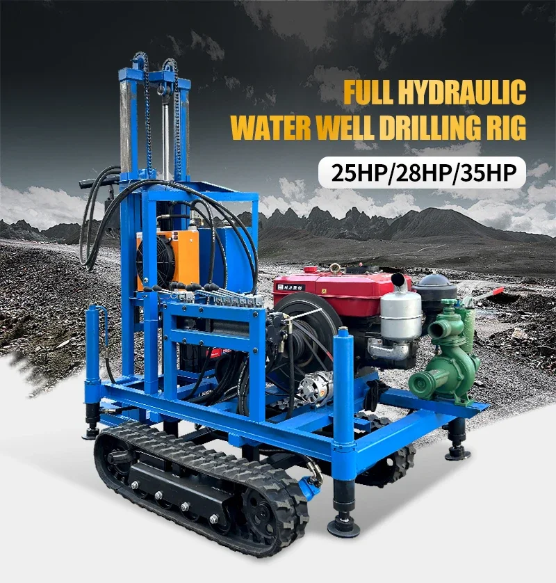 YG-180m 35hp Diesel Water Well Drilling Rig 150m Max Depth Crawler Mobility EPA Engine For Hard Rock