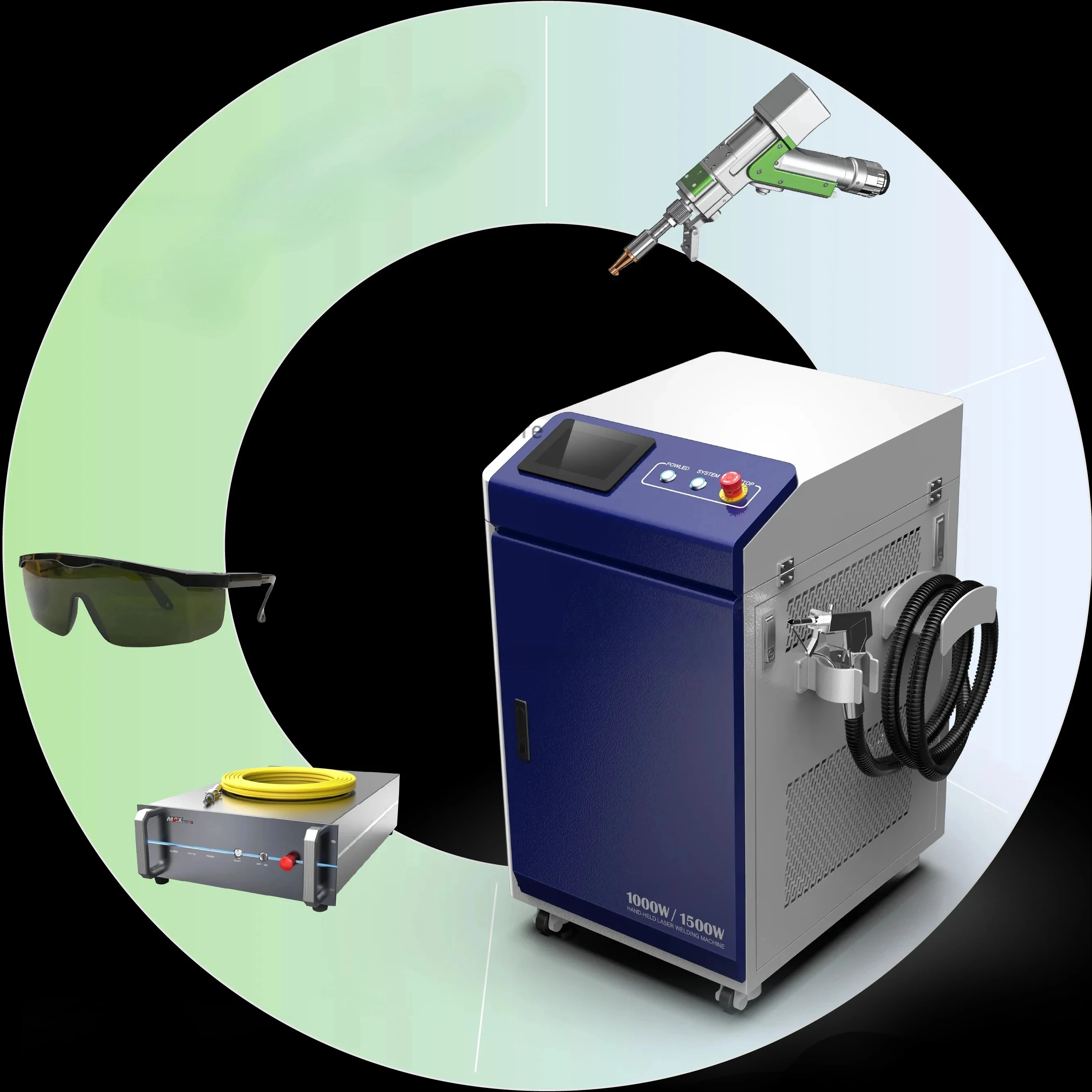 3 in 1 3000W Handheld Fiber  Welding Machine for Welding Stainless Steel Carbon Steel Aluminium Metal Materials