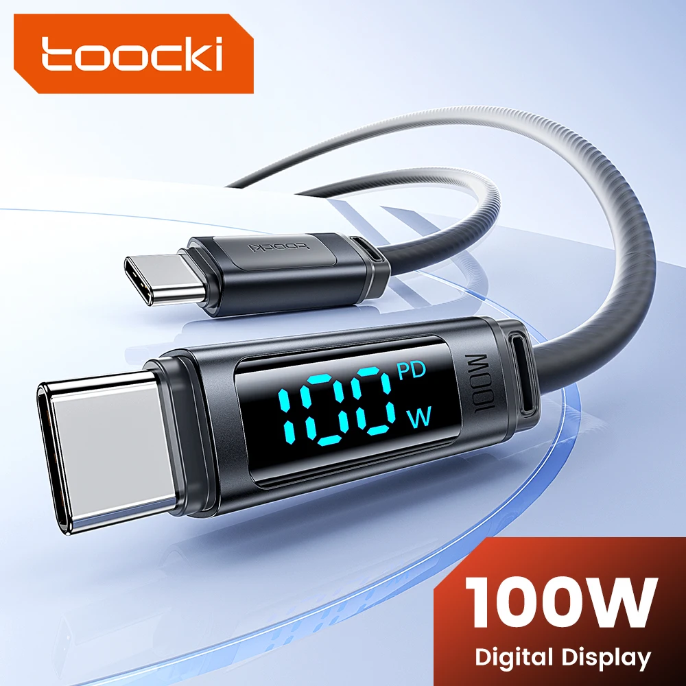 Toocki 100W 60W USB C To USB C Cable Display Silicon Type C 