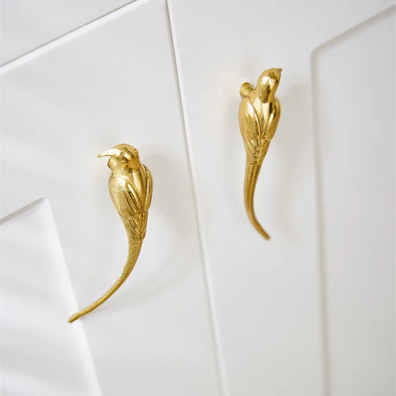 Golden Bird Cabinet Handle Personalized Wardrobe Handle Creative Children\'s Simple and High End Wine Cabinet Drawer Door Handle