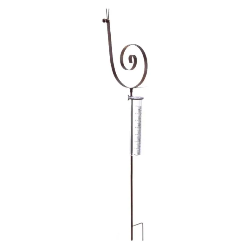Vintage Metal  Rain Gauge - Hand-Painted Garden Decor with Antique Finish for Outdoor Yard Landscape Decoration