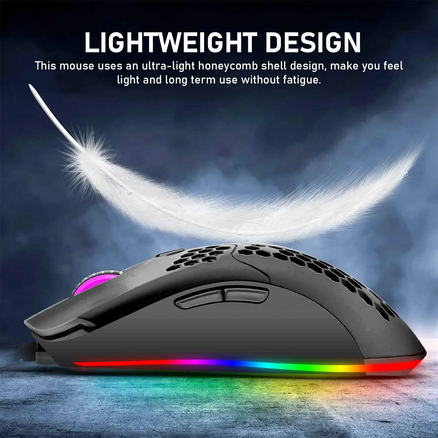 K2 Gaming Keyboard and Mouse Set Mechanical Blue Switch Mini 82 Keys Wired Rainbow LED Backlit Keyboard,Lightweight Mouse