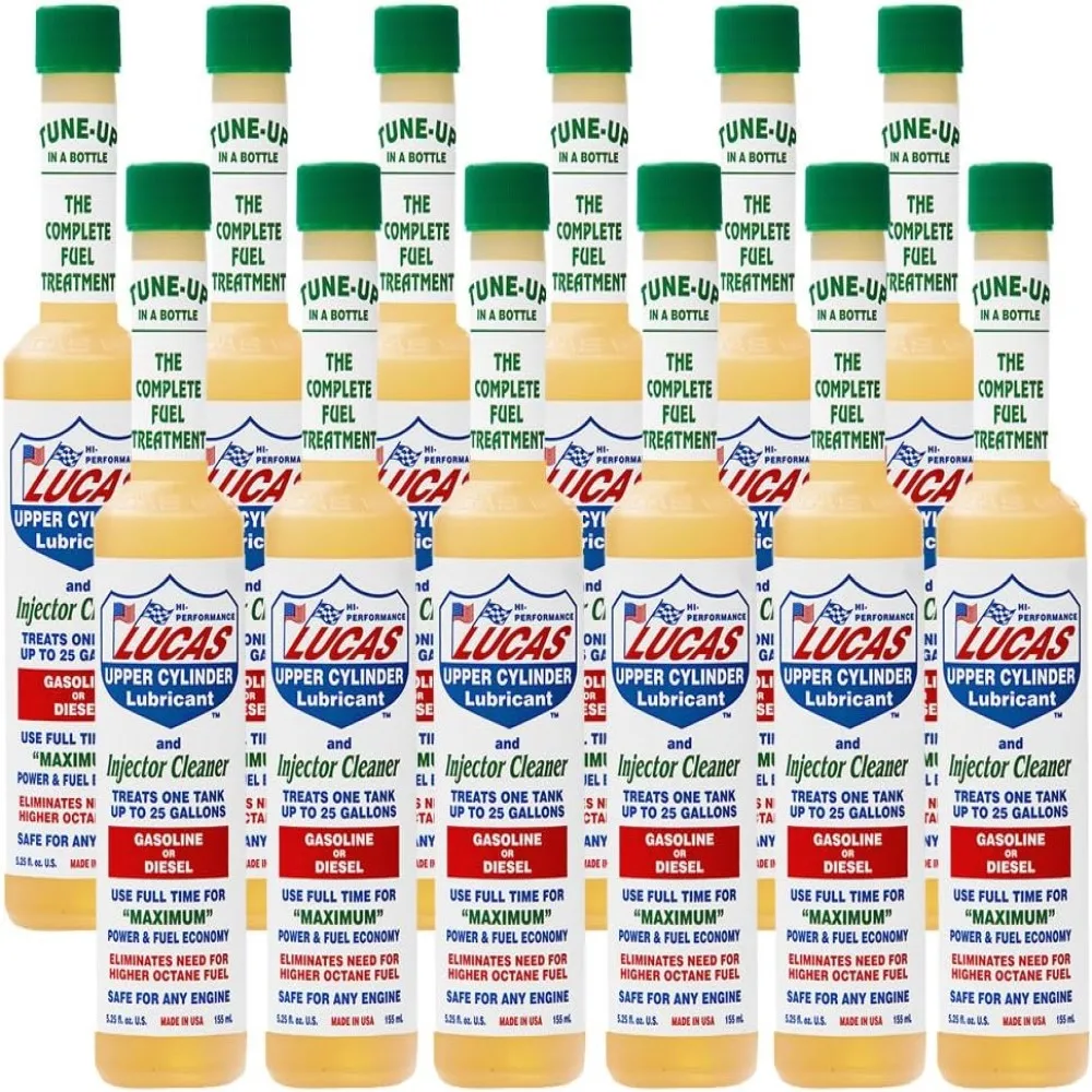 Lucas Upper Cylinder Lubricant & Fuel Injector Cleaner (5.25 oz.)-12 Pack