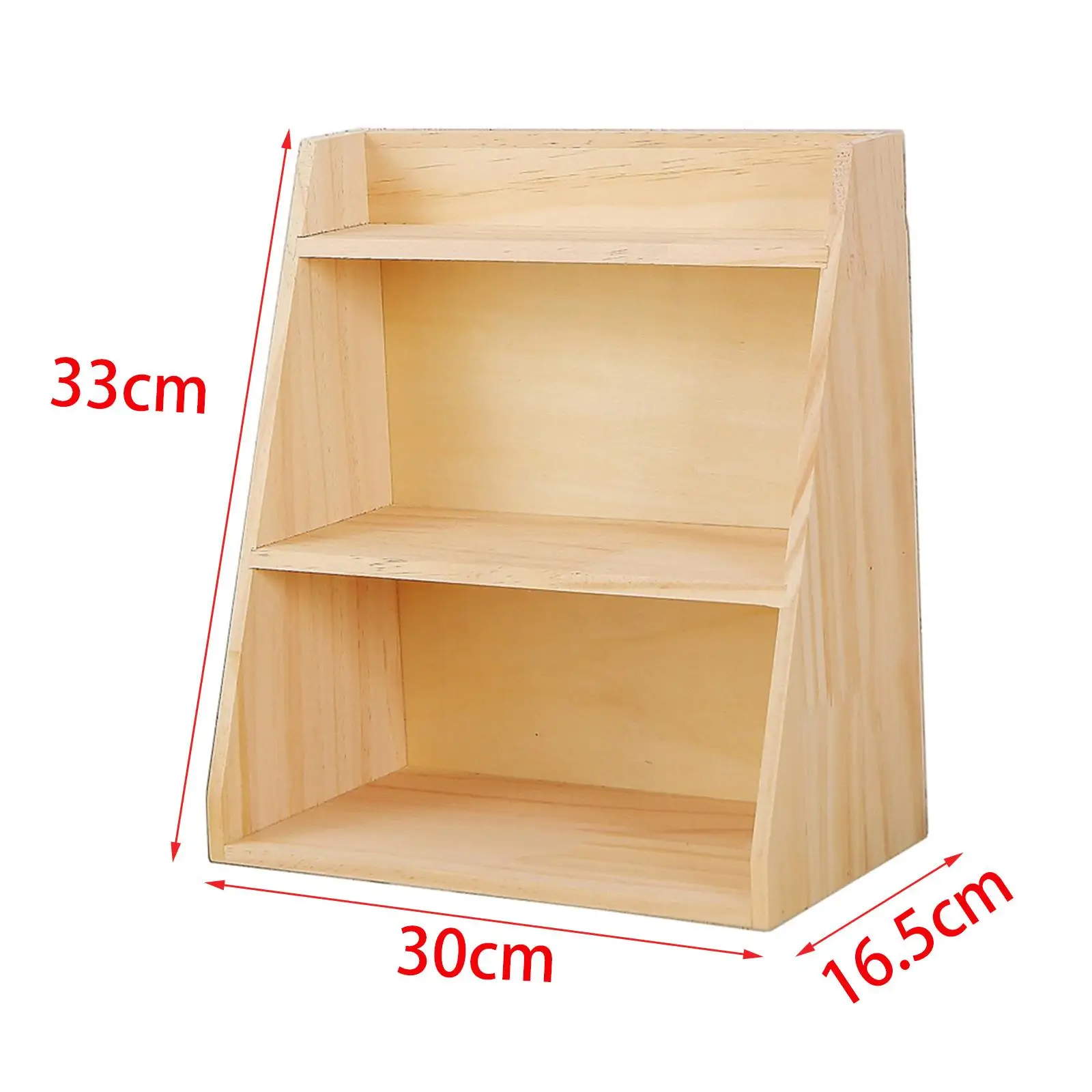 3 Layer Wooden Storage Shelves Desktop Wooden Organizer Stationery Box for School