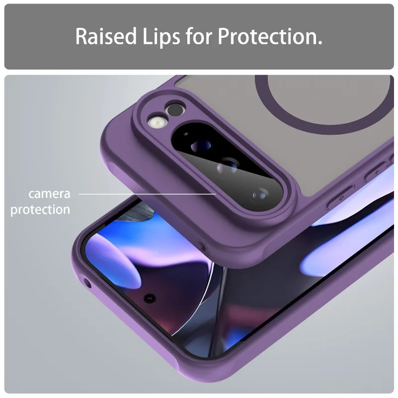 حافظة رفيعة غير لامعة للأعمال لهاتف Magsafe لهاتف Google Pixel 10 Pro XL 9A 9 Pro XL غطاء شحن لاسلكي مغناطيسي للكمبيوتر الشخصي