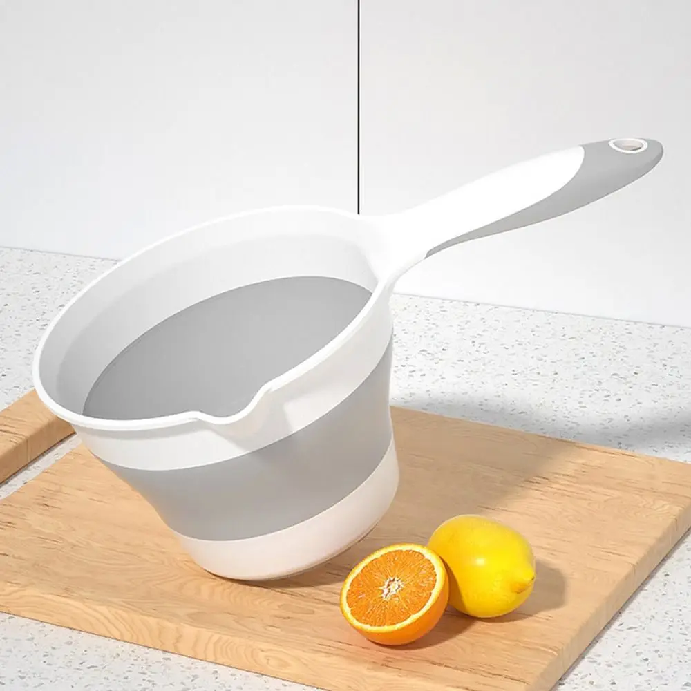 

Creative Folding Water Scoop Long Handle Suspensible Collapsible Bath Scoop Save Space Large Capacity Fruit Washing Scoop Travel