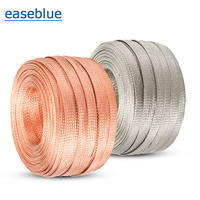 10Meters Pure Copper Tinned Bare Ground Braid Lead Wire Metal Sheath Screening Signal Wire Cable Shielded 1.5-12mm2 Width 4-20mm
