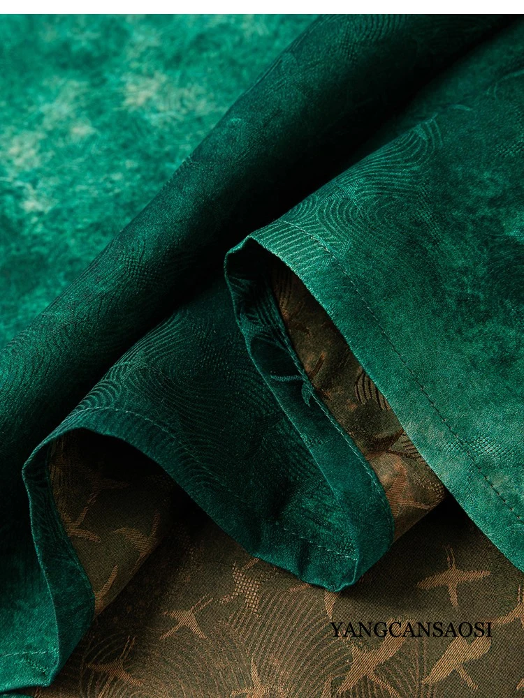 Farbverlaufs-Batikgrün, klassisches 100 % natürliches Maulbeerseide, duftendes Wolkengarn, seitlicher Reißverschluss, schmal geschnittenes Strapskleid für Damen