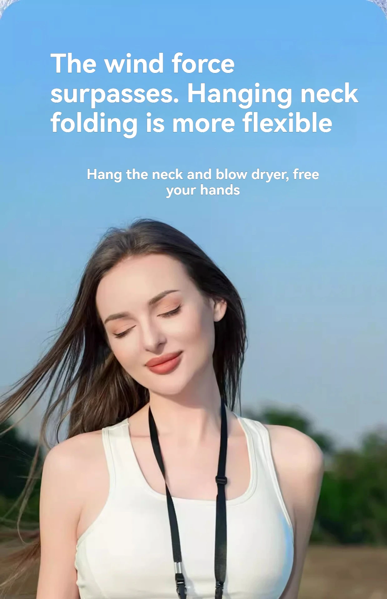 JPNPL 4000mAh Hanging Ice Pack Handheld High-speed Fan Folding 100 Speed Infinitely Adjustable Fan Portable For Outdoor Neck