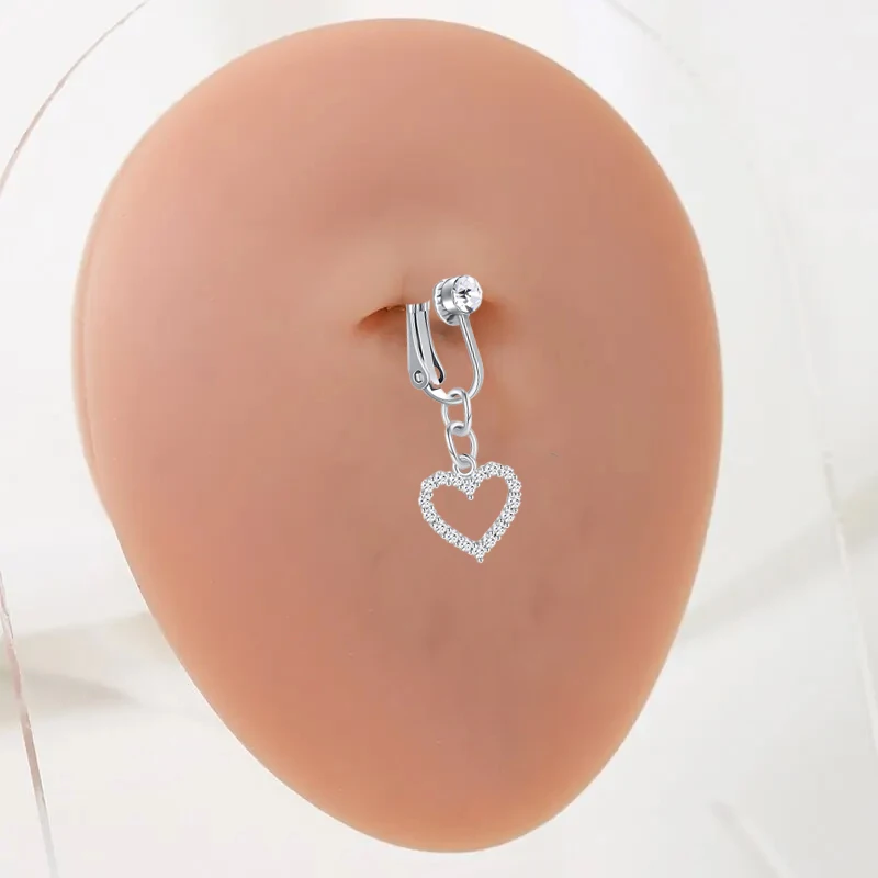 5Pcs Faux Belly Ring Butterfly Fake Belly Piercing Clip on Umbilical Navel Belly Button Cartilage Ear Clip Earrings Jewelry Gift