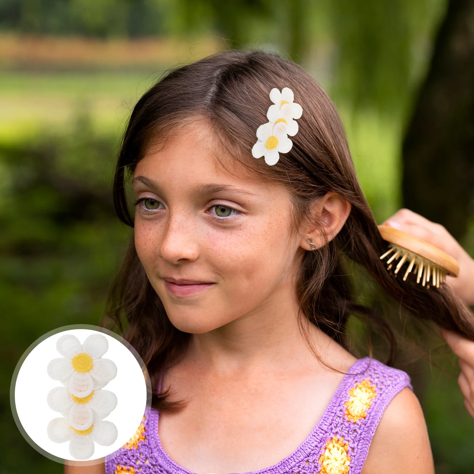 

10pcs Children Hair Clips Mini Daisy Barrettes Handmade Soft Toddler Girl Hair Accessories For Daily Party Wedding Birthday