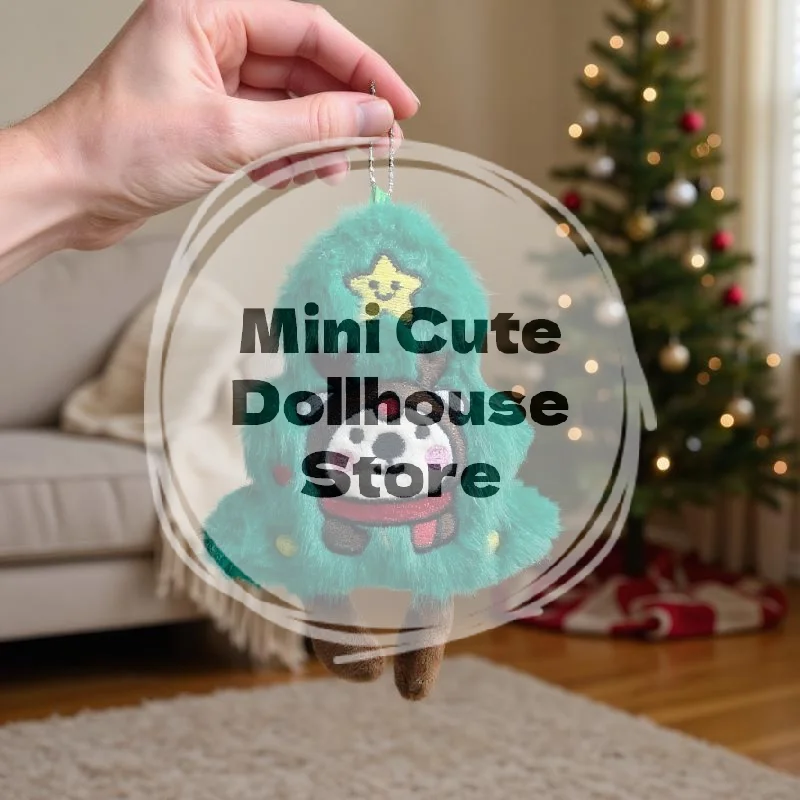 Bonito dos desenhos animados de pelúcia árvore de natal boneca pingente criativo mochila pendurado ornamento decorativo